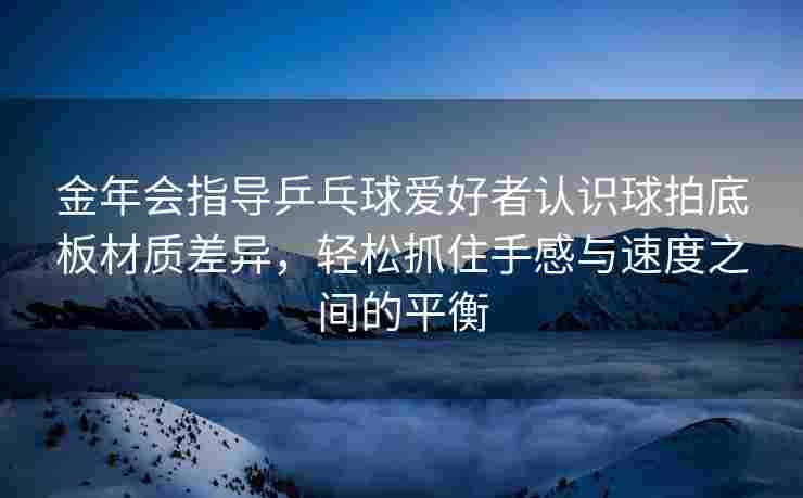 金年会指导乒乓球爱好者认识球拍底板材质差异，轻松抓住手感与速度之间的平衡